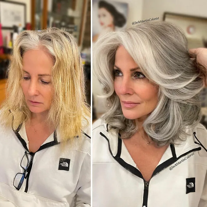 20 People Before And After Embracing Their Natural Gray Hair, With The Help Of Celebrity Hair Colorist Jack Martin (New Pics)