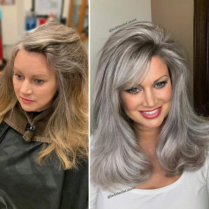 20 People Before And After Embracing Their Natural Gray Hair, With The Help Of Celebrity Hair Colorist Jack Martin (New Pics)
