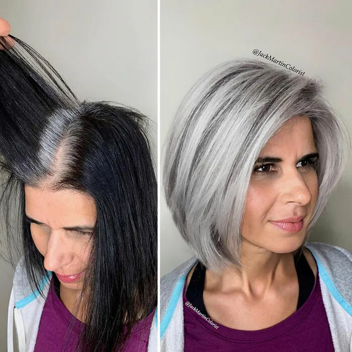 20 People Before And After Embracing Their Natural Gray Hair, With The Help Of Celebrity Hair Colorist Jack Martin (New Pics)