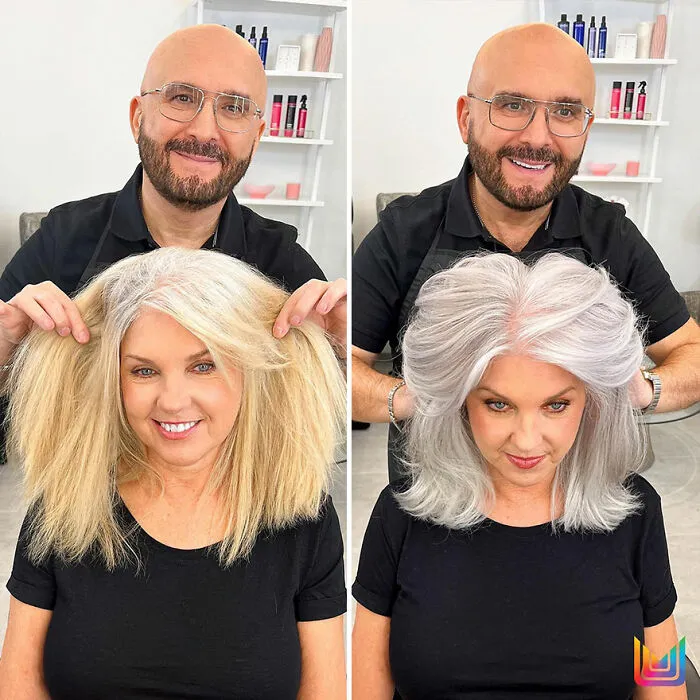 20 People Before And After Embracing Their Natural Gray Hair, With The Help Of Celebrity Hair Colorist Jack Martin (New Pics)