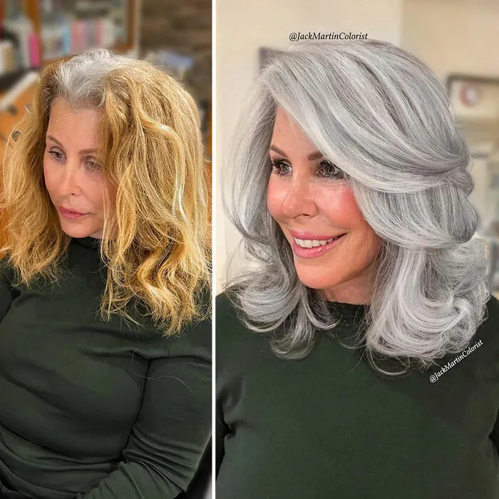 20 People Before And After Embracing Their Natural Gray Hair, With The Help Of Celebrity Hair Colorist Jack Martin (New Pics)