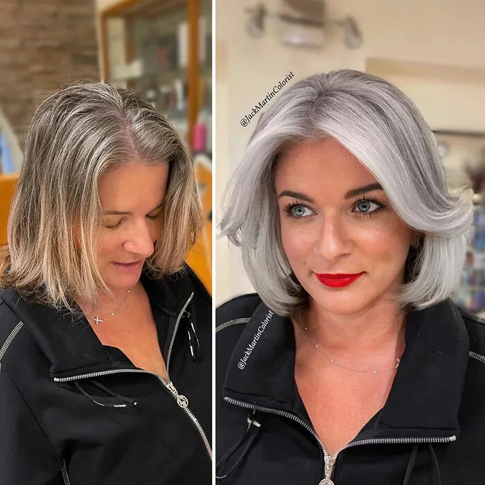 20 People Before And After Embracing Their Natural Gray Hair, With The Help Of Celebrity Hair Colorist Jack Martin (New Pics)