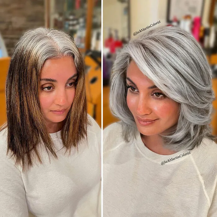20 People Before And After Embracing Their Natural Gray Hair, With The Help Of Celebrity Hair Colorist Jack Martin (New Pics)