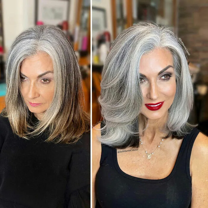 20 People Before And After Embracing Their Natural Gray Hair, With The Help Of Celebrity Hair Colorist Jack Martin (New Pics)