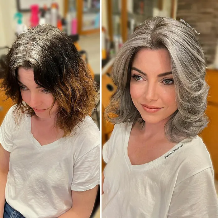 20 People Before And After Embracing Their Natural Gray Hair, With The Help Of Celebrity Hair Colorist Jack Martin (New Pics)