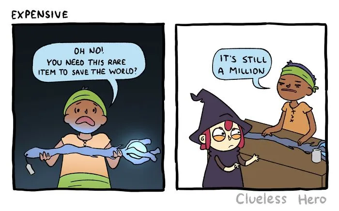 Gamer Humor: 35 Comics About A “Clueless Hero” Created By These Two Artists (New Pics)