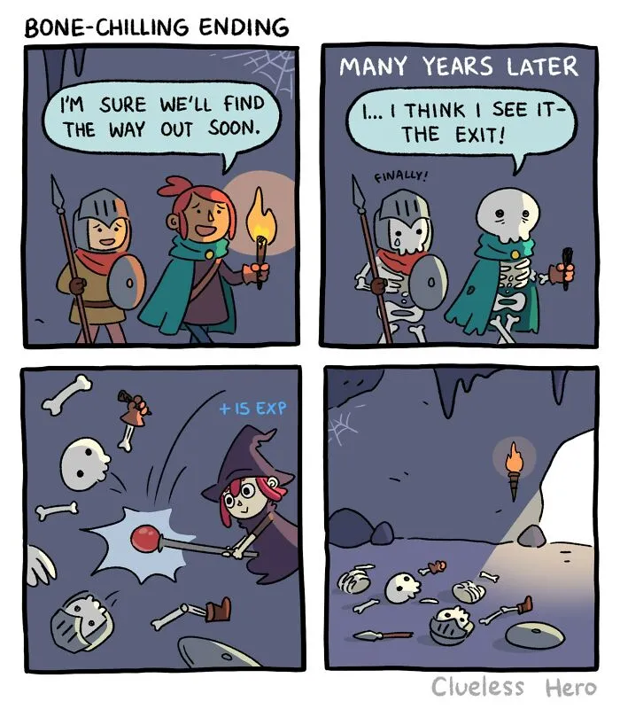 Gamer Humor: 35 Comics About A “Clueless Hero” Created By These Two Artists (New Pics)
