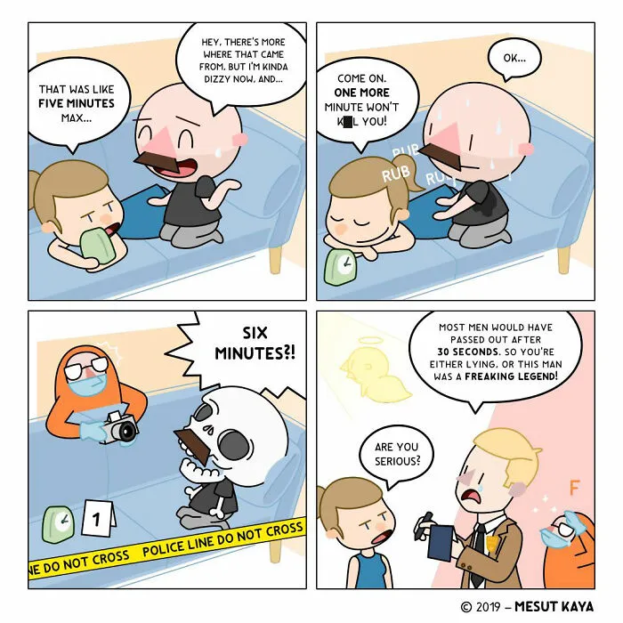 This Artist Created 26 New Comics Featuring A Bald Guy With A Big Mustache Ending Up In Fun Situations