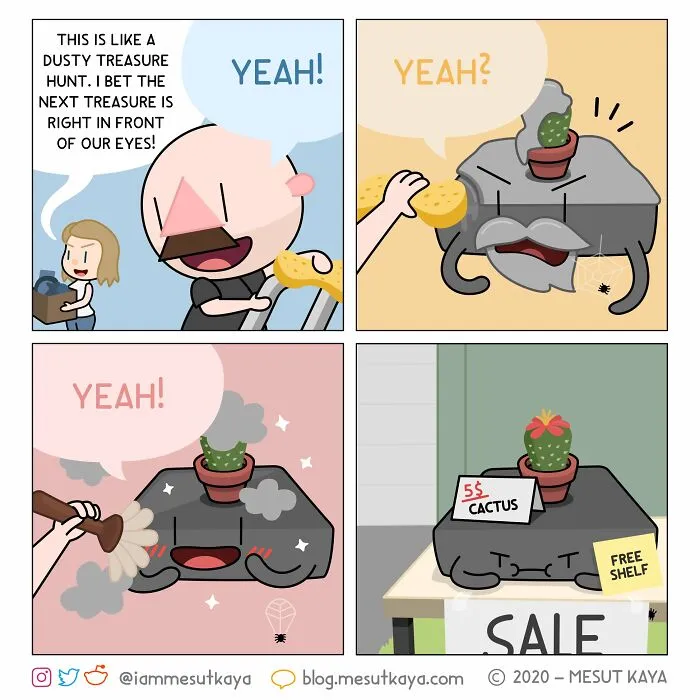 This Artist Created 26 New Comics Featuring A Bald Guy With A Big Mustache Ending Up In Fun Situations