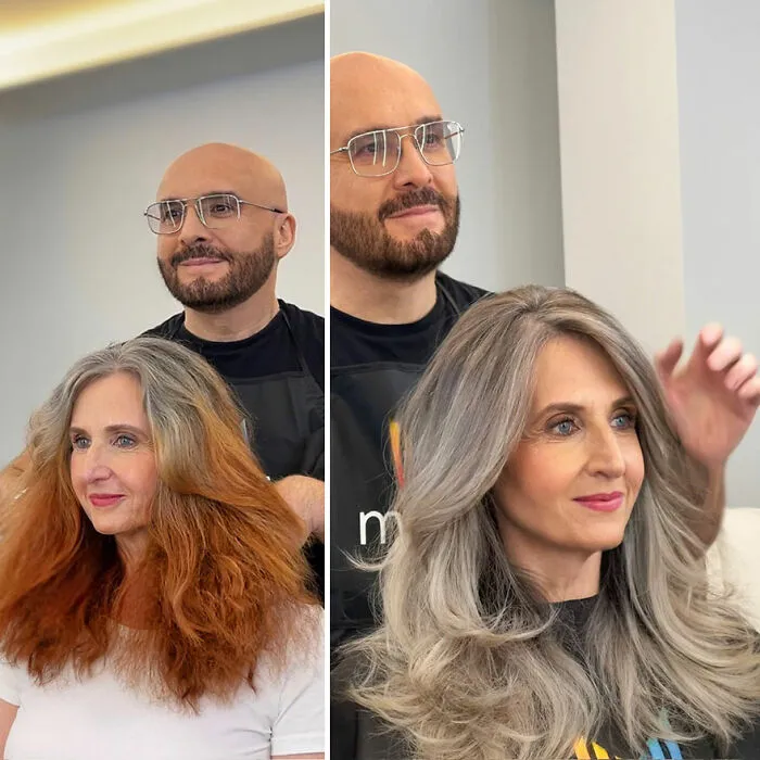 20 People Before And After Embracing Their Natural Gray Hair, With The Help Of Celebrity Hair Colorist Jack Martin (New Pics)