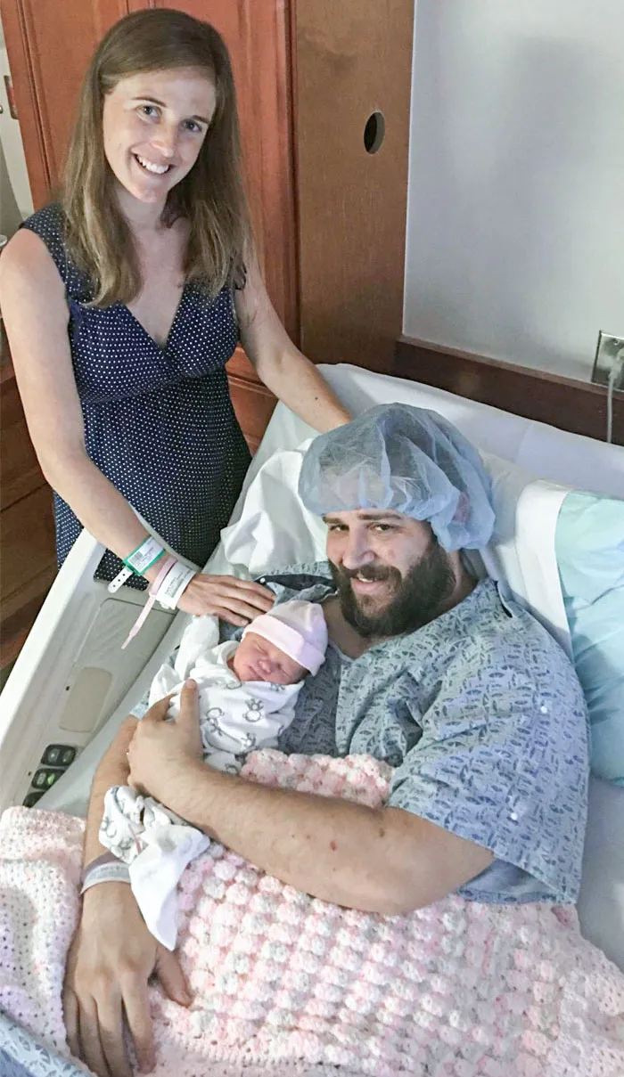 My Wife Looked So Obnoxiously Thin 24 Hours After Giving Birth That I Joked That I Looked Like The One Who Had Just Given Birth. So We Decided To Swap For A Funny Photo