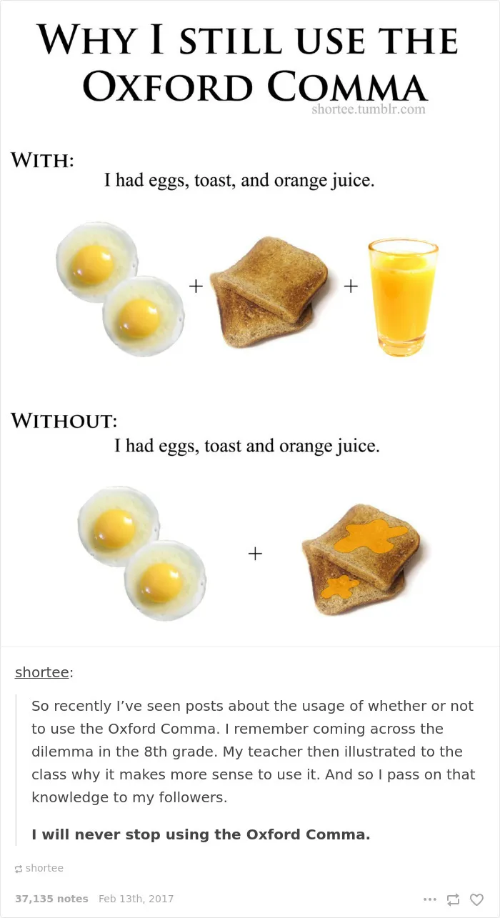 Always Use The Oxford Comma Folks
