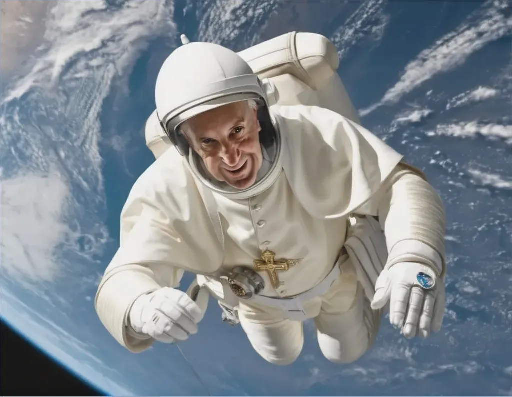 Pope Francis Takes A Walk In Space And Blesses Planet Earth And All The People.