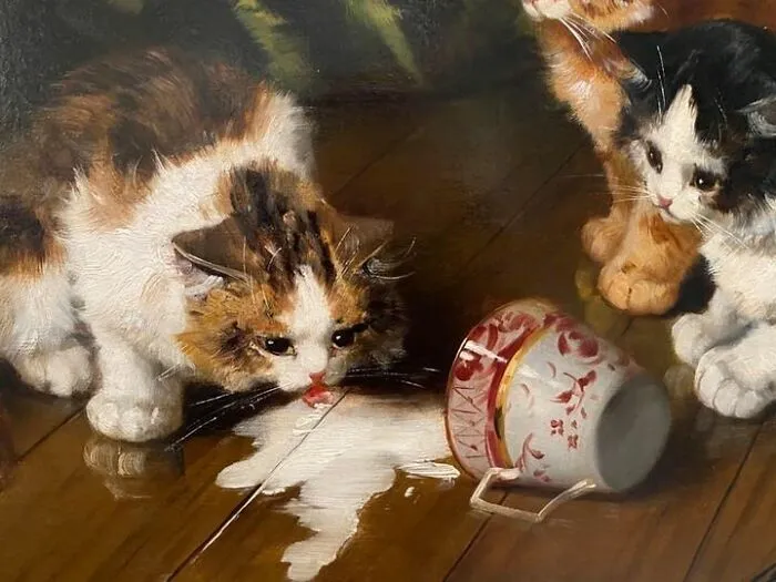 Spilled Milk , Alfred-Arthur Brunel De Neuville, (1852-1941)