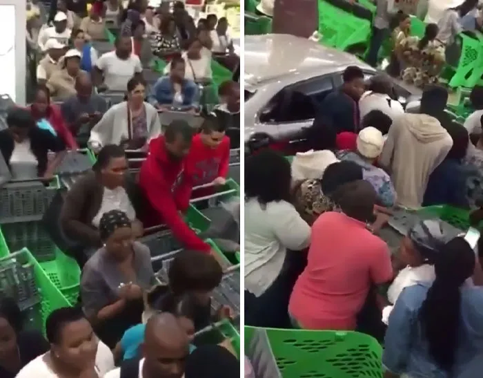 Este tráfico de carritos de la compra durante el Black Friday. La gente se vuelve loca