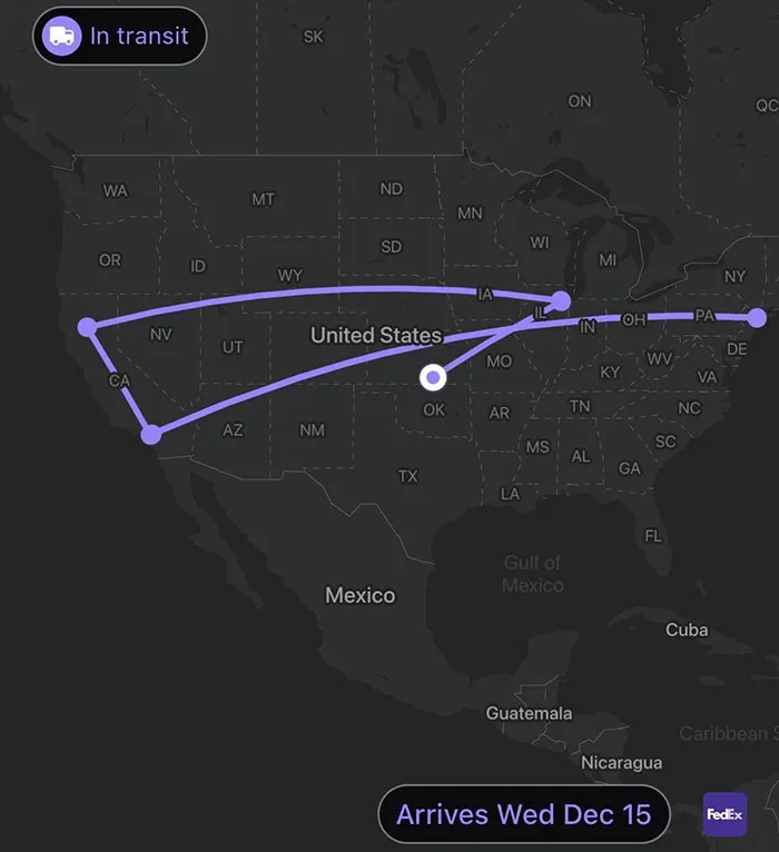 FedEx "Efficiency". I Live In Oregon And Ordered This Package On Black Friday