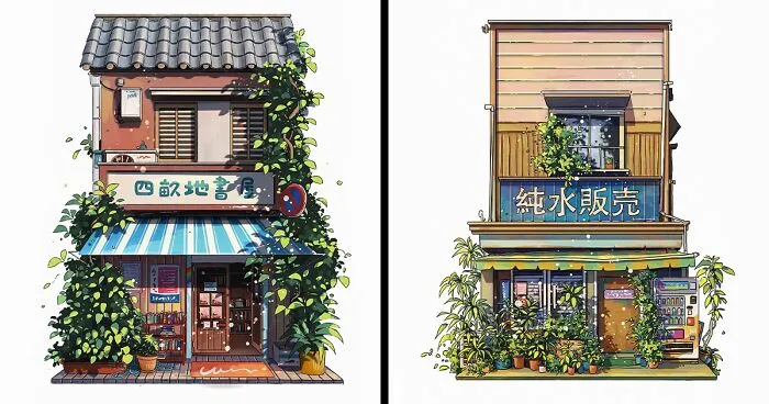 Google Street Views Of Japanese Houses Inspired This Artist To Illustrate Them (22 New Pics)