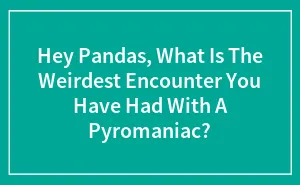 Hey Pandas, What Is The Weirdest Encounter You Have Had With A Pyromaniac?