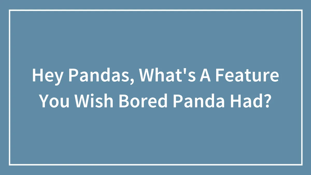 Hey Pandas, What's A Feature You Wish Bored Panda Had? (Closed)