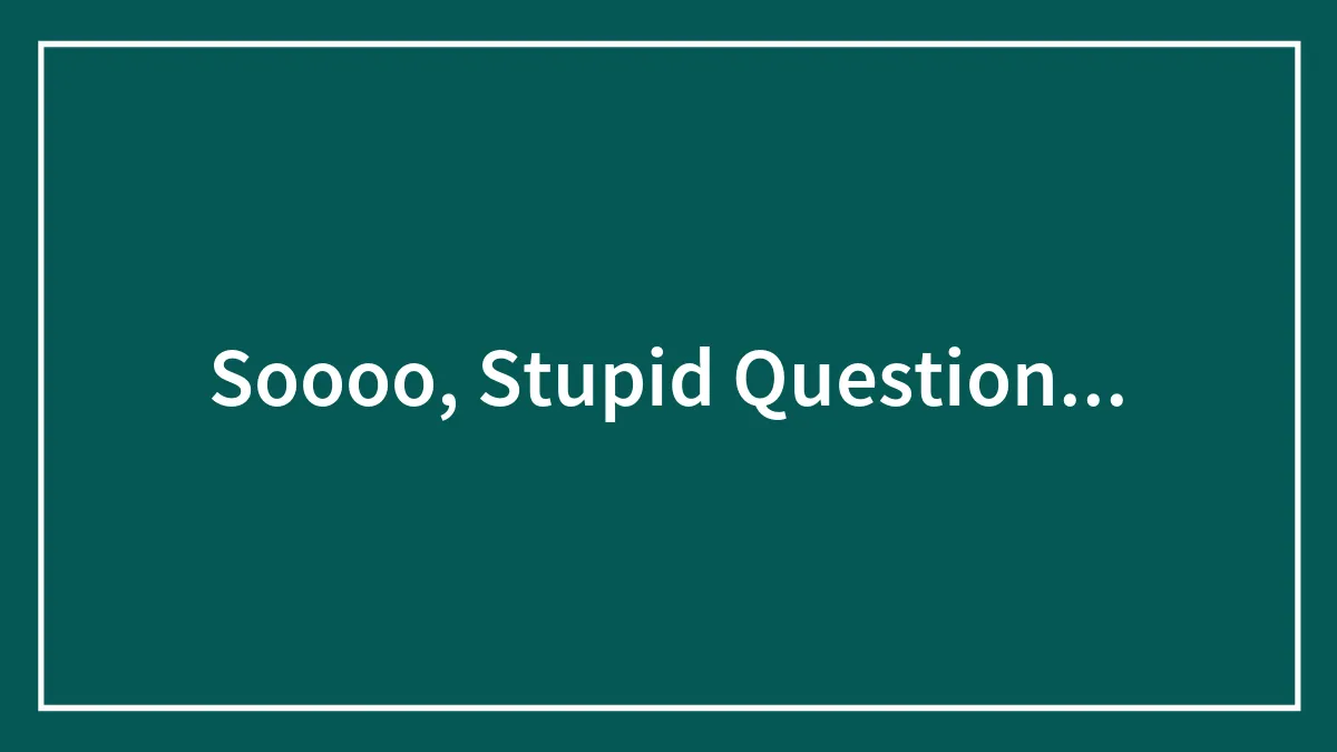 Soooo, Stupid Question...