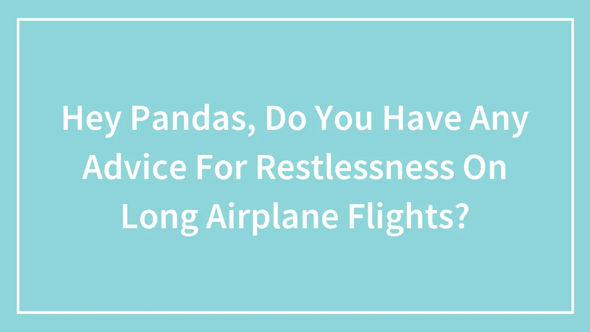 Hey Pandas, Do You Have Any Advice For Restlessness On Long Airplane Flights? (Closed)