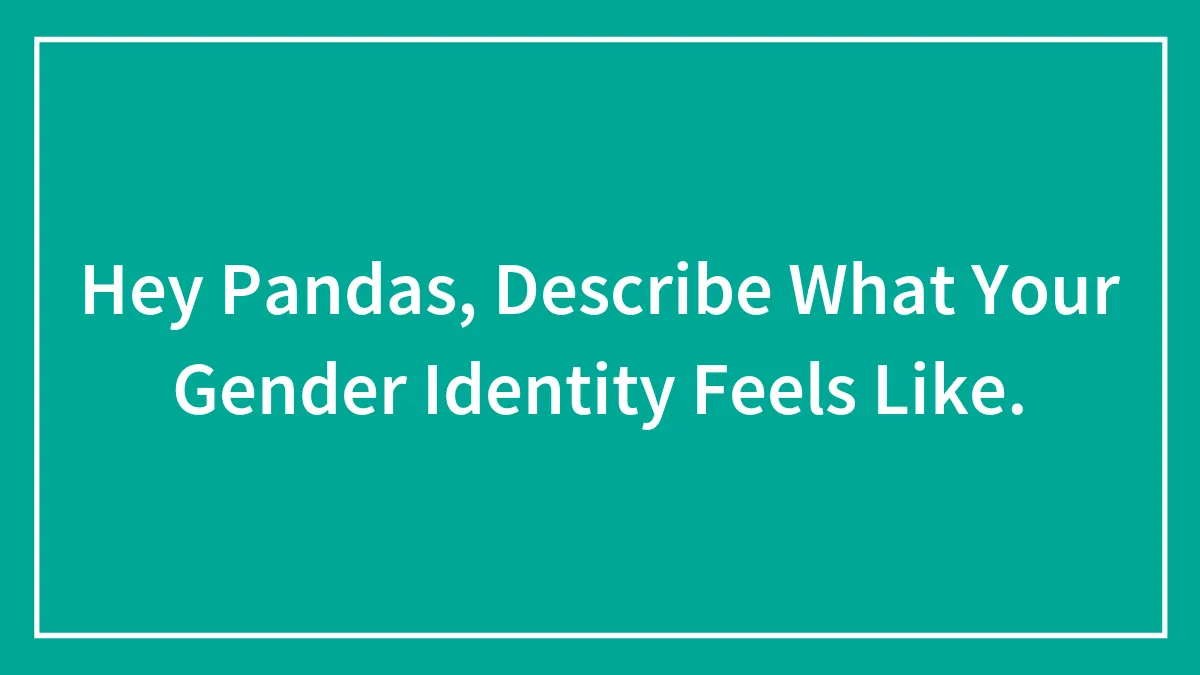 Hey Pandas, Describe What Your Gender Identity Feels Like.