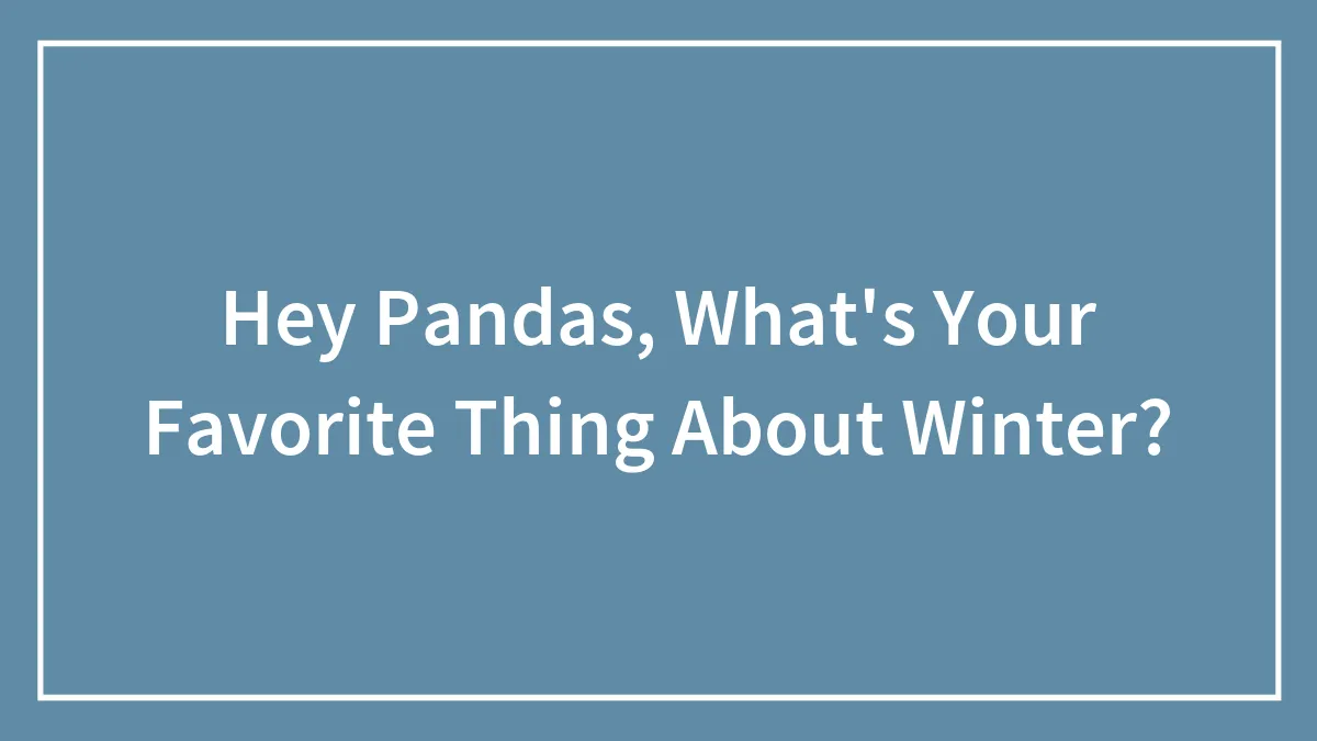 Hey Pandas, What's Your Favorite Thing About Winter?