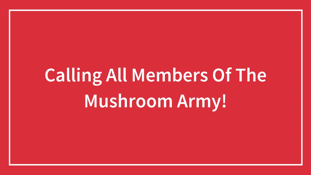 Calling All Members Of The Mushroom Army!