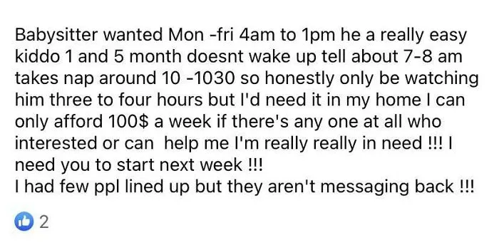 Babysitting At 4 AM For $2/Hr