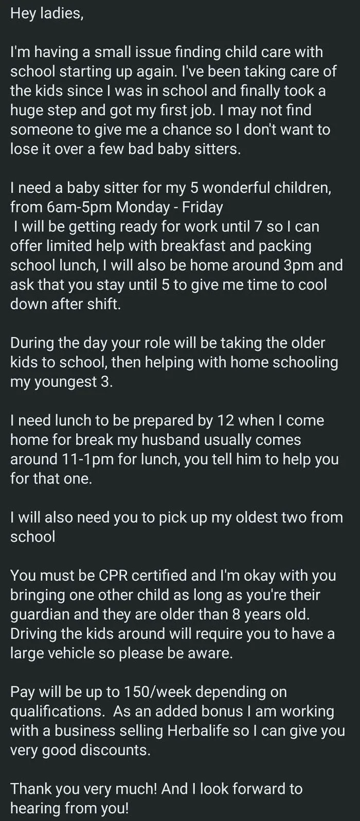 Nanny, Chef, Tutor, Chauffeur For $2.73 An Hour