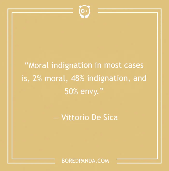 Vittorio De Sica quote on moral indication 