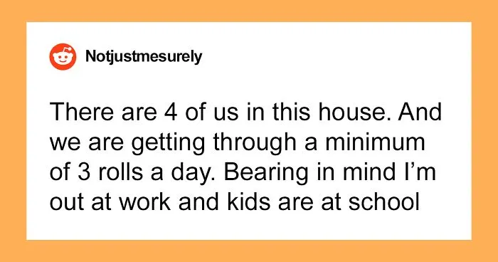 Family Of 4 Goes Through 3 Toilet Paper Rolls Per Day, Mom "Loses The Plot"