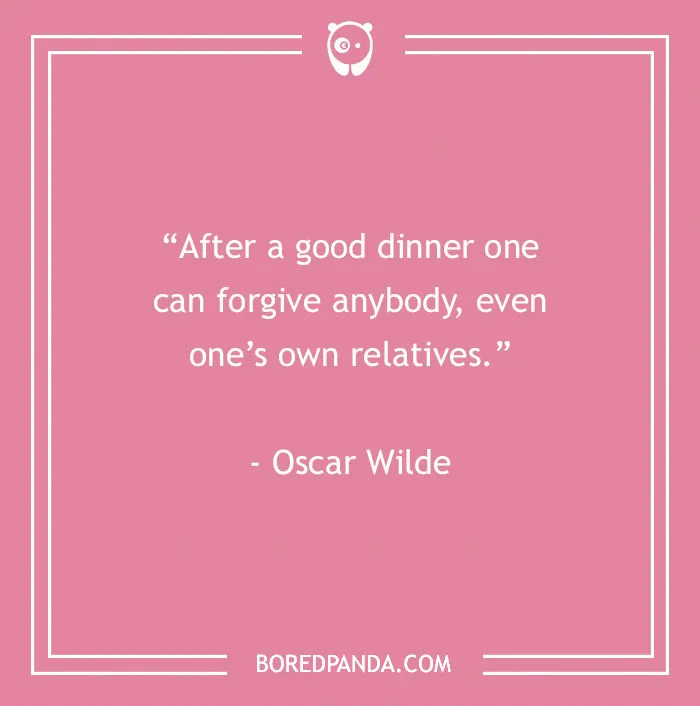 Oscar Wilde food quote on a pink background from a collection of food quotes to satisfy your inner gourmand.