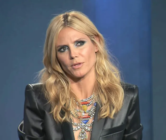Heidi Klum sitting and talking from Project Runway