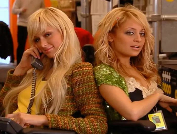 Paris Hilton sitting and looking from The Simple Life
