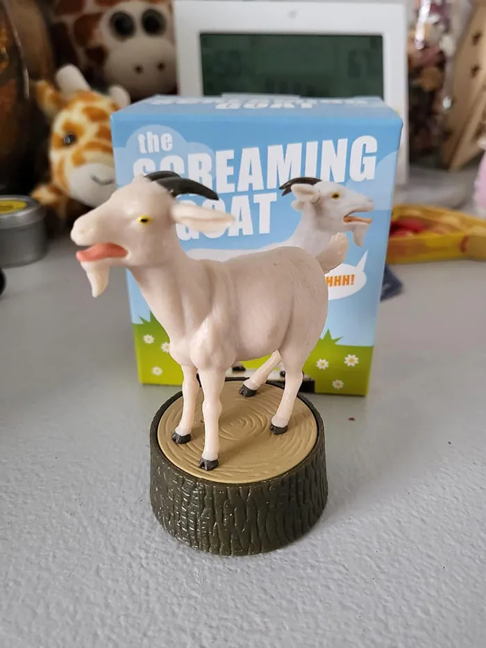 <a Style="Display:inline;" Href="Https://Www.amazon.com/Dp/0762459816?ascsubtag=7553681%2c87%2c121%2cd%2c0%2c0%2cbf-G-Ki%2c0%3a0%2c39762685%2c0%2c0%2c0&linkcode=ll1&tag=bpflamingo-20&linkid=1bc1d9ddedbe3c3bdd8af241b50498ae&language=en_us&ref_=as_li_ss_tl" Target="_blank"><span Style="Font:inherit;color:#d74b1f;"> The Screaming Goat </Span>: A Quirky Desk Companion That Is *literally* The Ultimate Gag Gift For Basically Anyone With A Sense Of Humor.