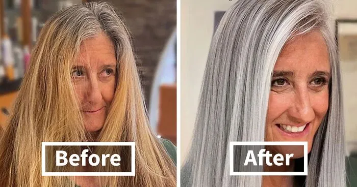 20 People Before And After Embracing Their Natural Gray Hair, With The Help Of Celebrity Hair Colorist Jack Martin (New Pics)