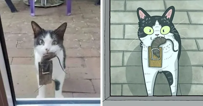 35 Already Famous Internet Pics Get Transformed Into Even Funnier Cartoons By Tactooncat (New Pics)