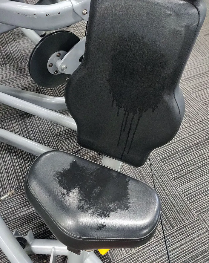 People Sweat, And That's Fine, But Who Leaves Their Puddles Behind Like This Without Wiping Down?