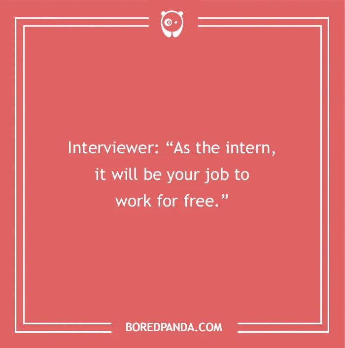 Joke on internship