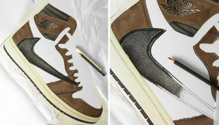 30 Hyper-Realistic Drawings Of Sneakers That Might Make You Think They're Photos