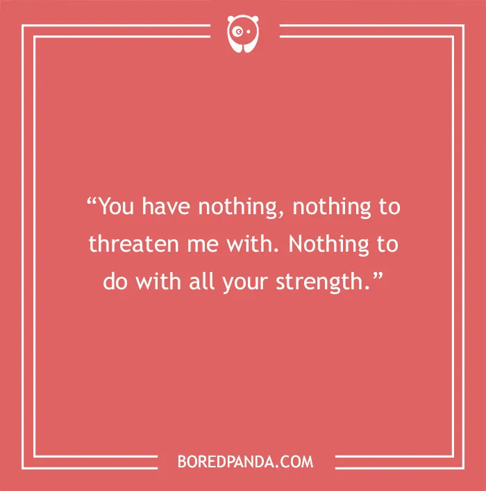 Joker quote about life on a red background: "You have nothing, nothing to threaten me with. Nothing to do with all your strength."