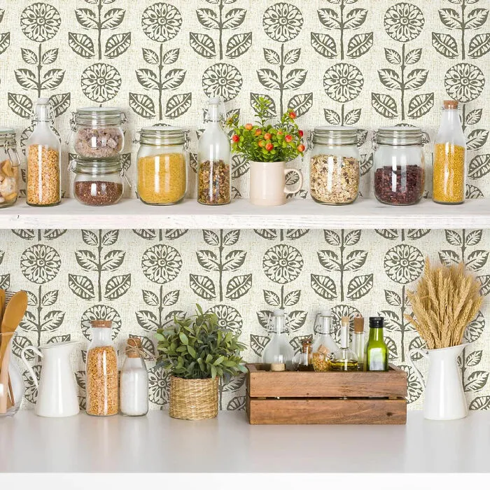 Farmhouse Style Floral Wallpaper