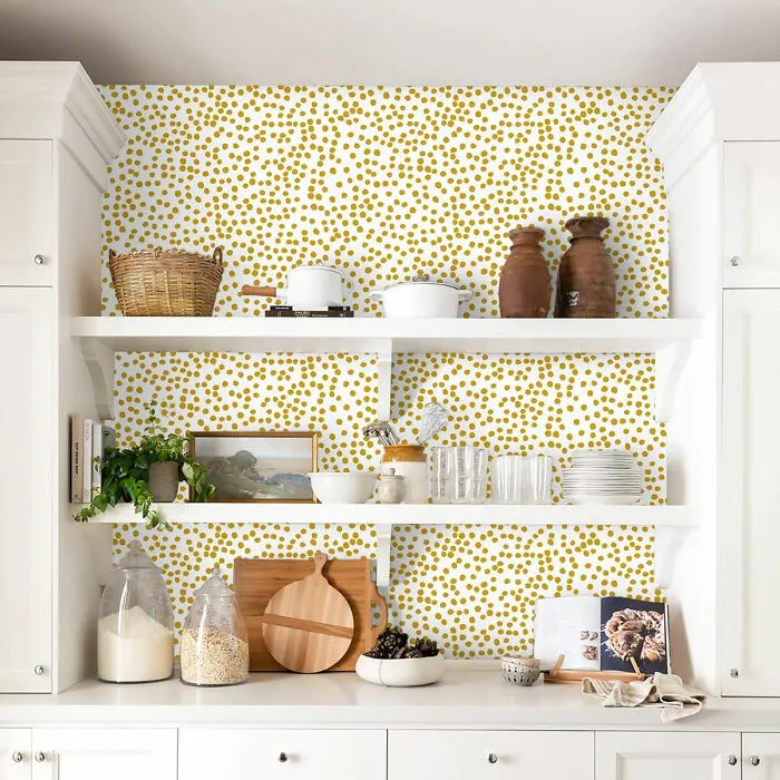 Modern Polka Dots Kitchen Wallpaper