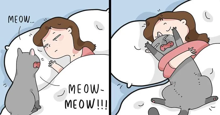 Artist Illustrates What It's Like To Live With A Cat (30 New Pics)