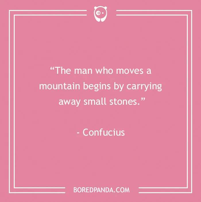 Confucius quote on pink background, highlighting motivational inspiration for work projects.