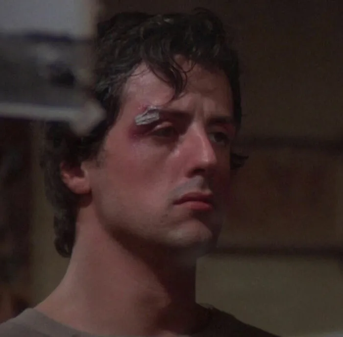 Young Sylvester Stallone in movie Rocky