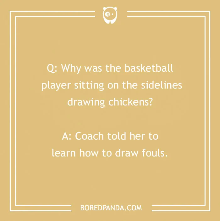 A sports joke about a basketball player learning to draw fouls, with a playful punchline.