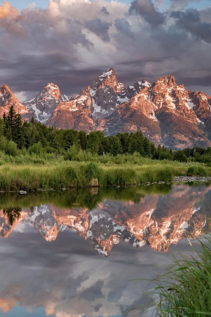 A Beautiful Sunrise With Some Dramatic Clouds - Grand Teton National Park