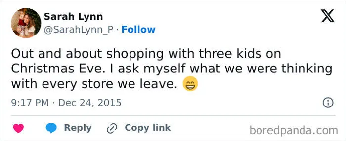 40 Hilarious And Relatable Posts From X About Christmas Shopping As A Parent